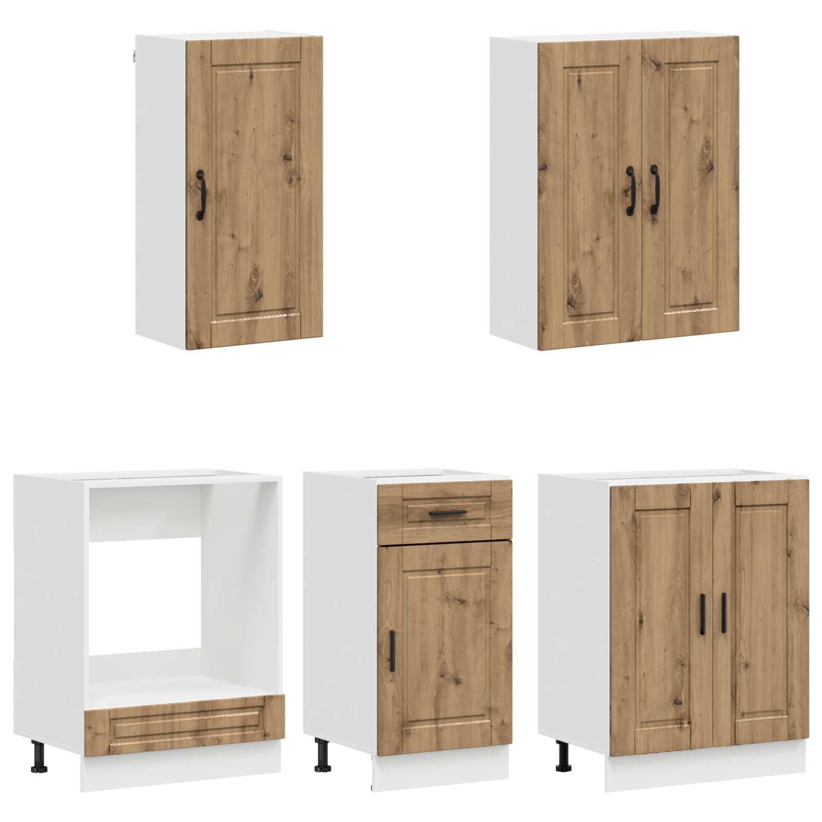Kücheneinheit Porto 5 Pcs Artisan-Eiche Holzwerkstoff