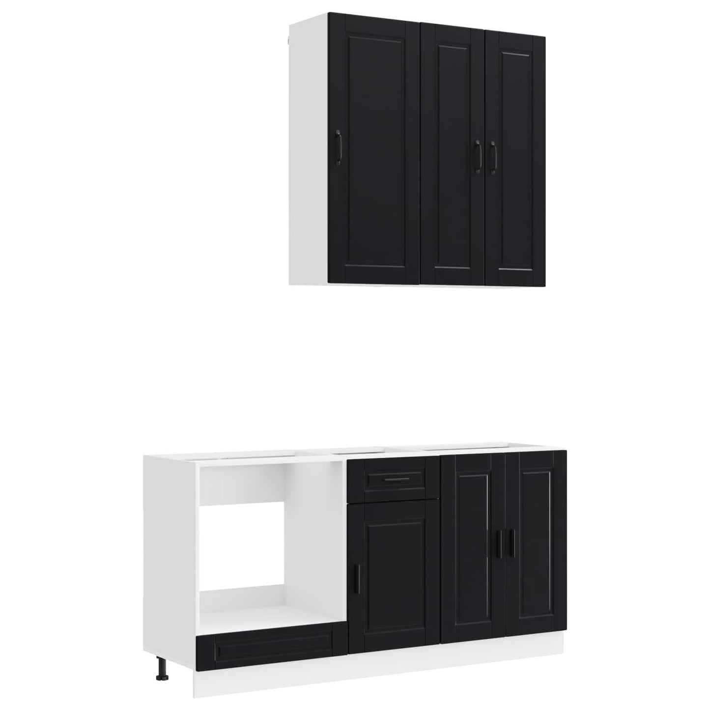 Kücheneinheit Porto 5 Pcs Schwarz Holzwerkstoff