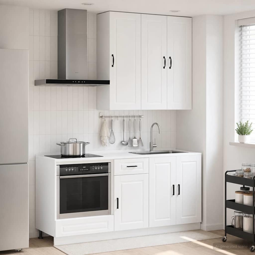 Kücheneinheit Porto 5 Pcs Hochglanz Weiß Holzwerkstoff