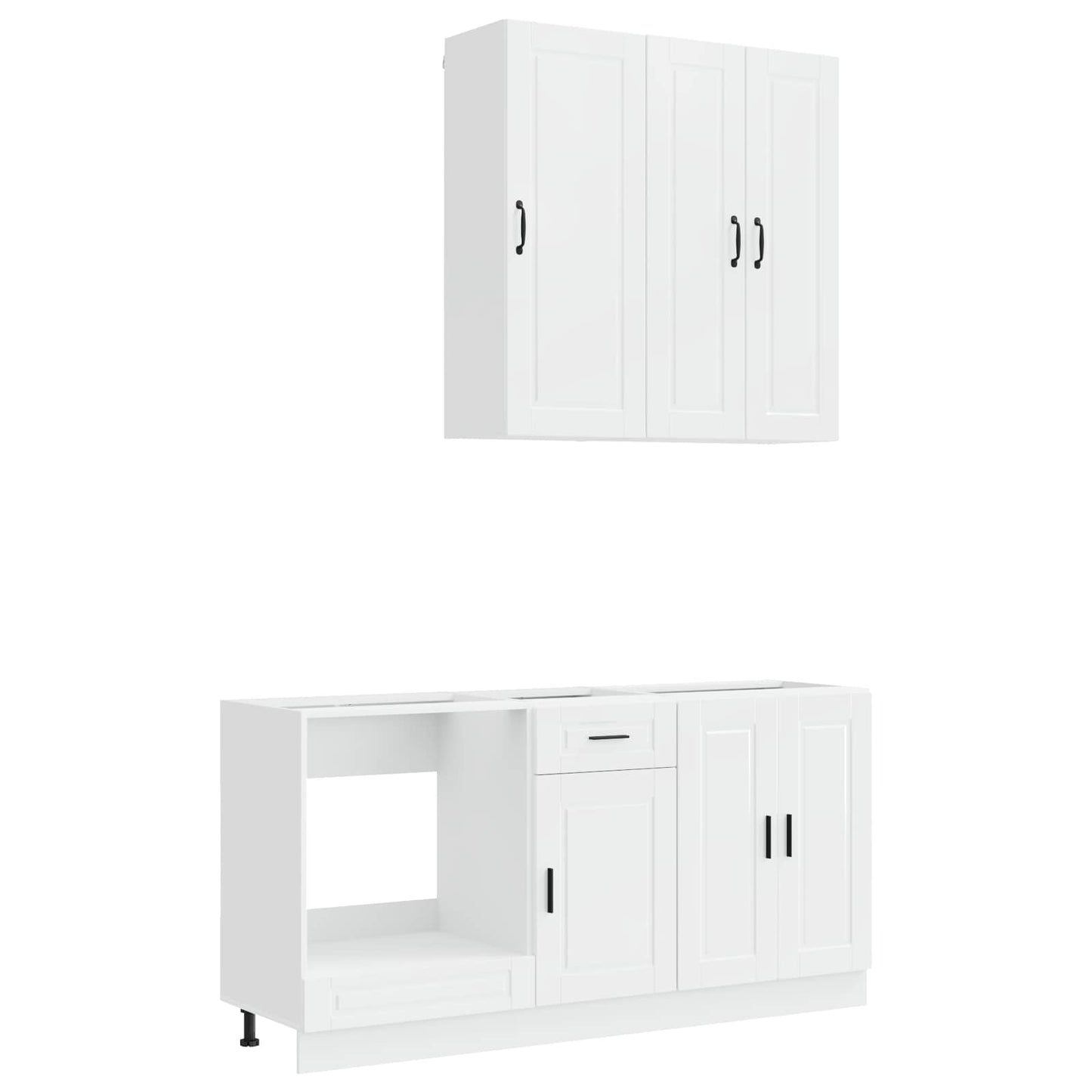 Kücheneinheit Porto 5 Pcs Hochglanz Weiß Holzwerkstoff