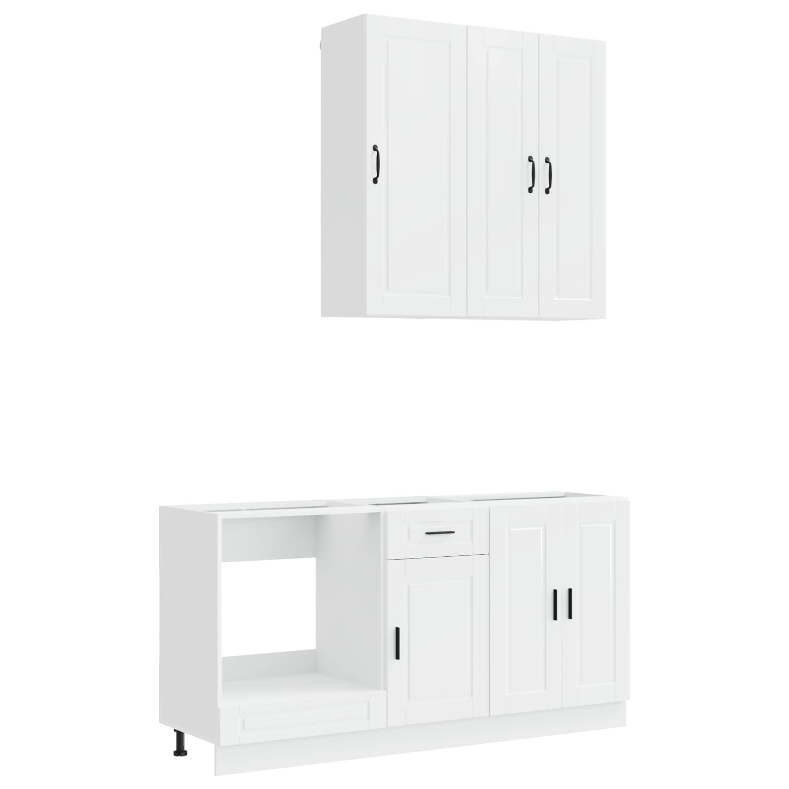 Kücheneinheit Porto 5 Pcs Hochglanz Weiß Holzwerkstoff