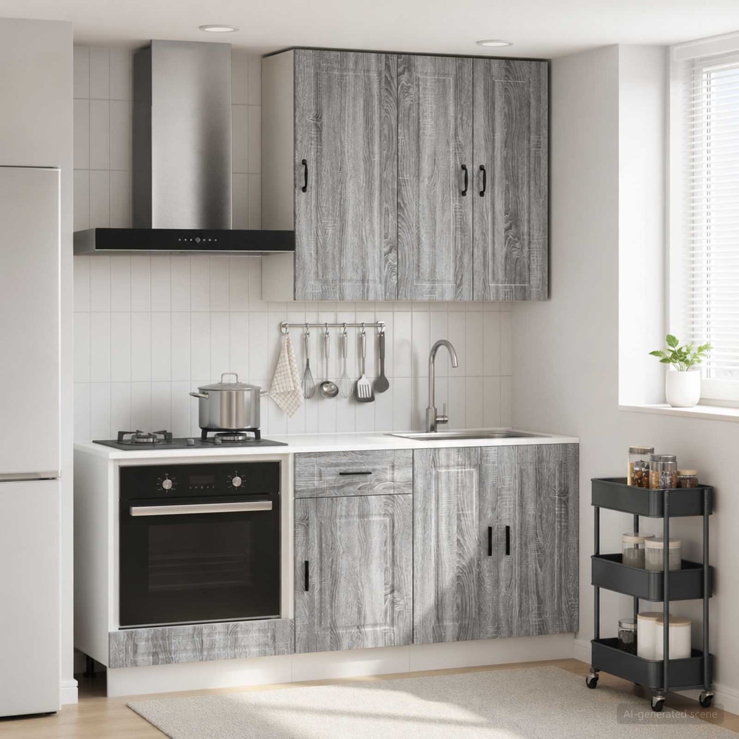Kücheneinheit Porto 5 Pcs Grau Sonoma Holzwerkstoff