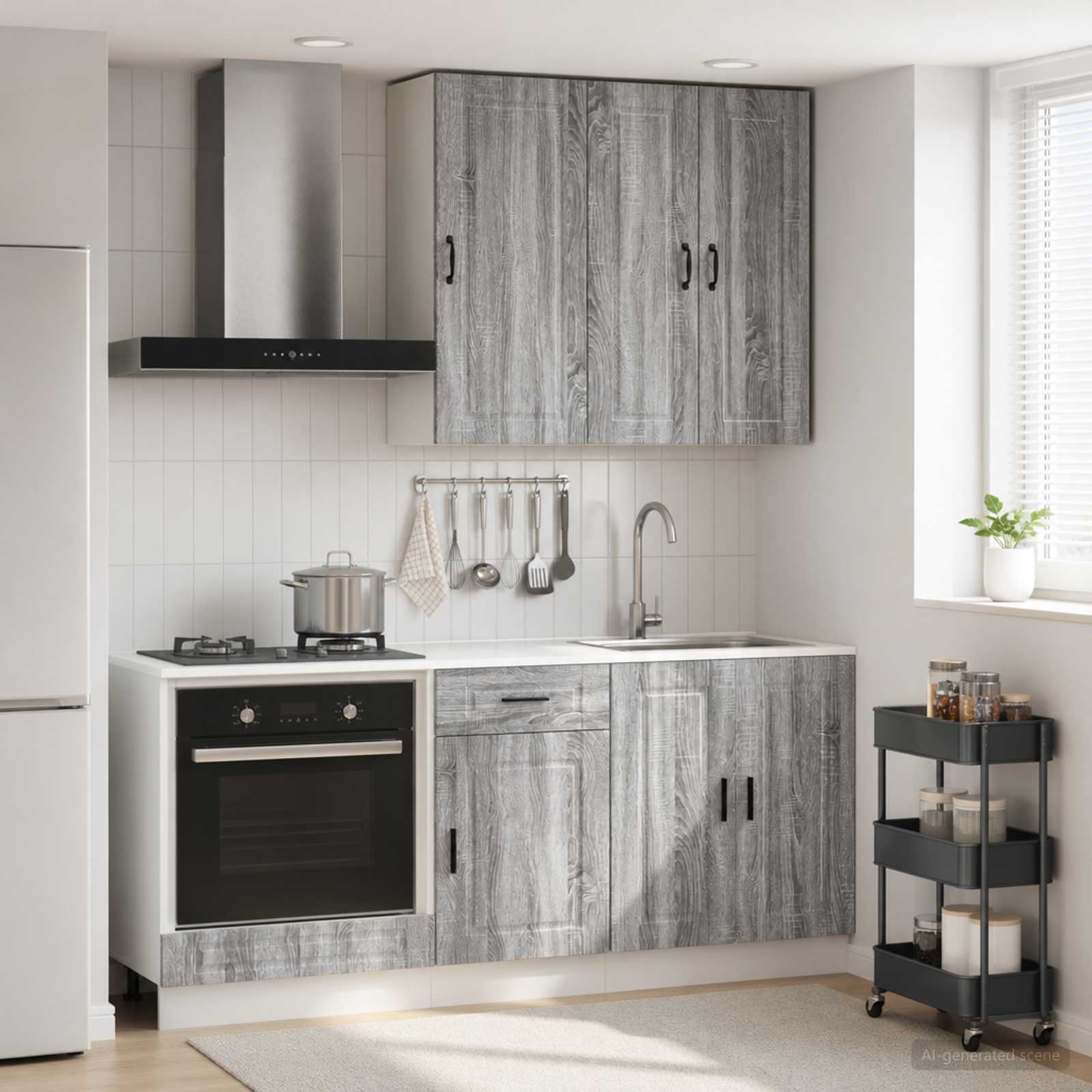 Kücheneinheit Porto 5 Pcs Grau Sonoma Holzwerkstoff