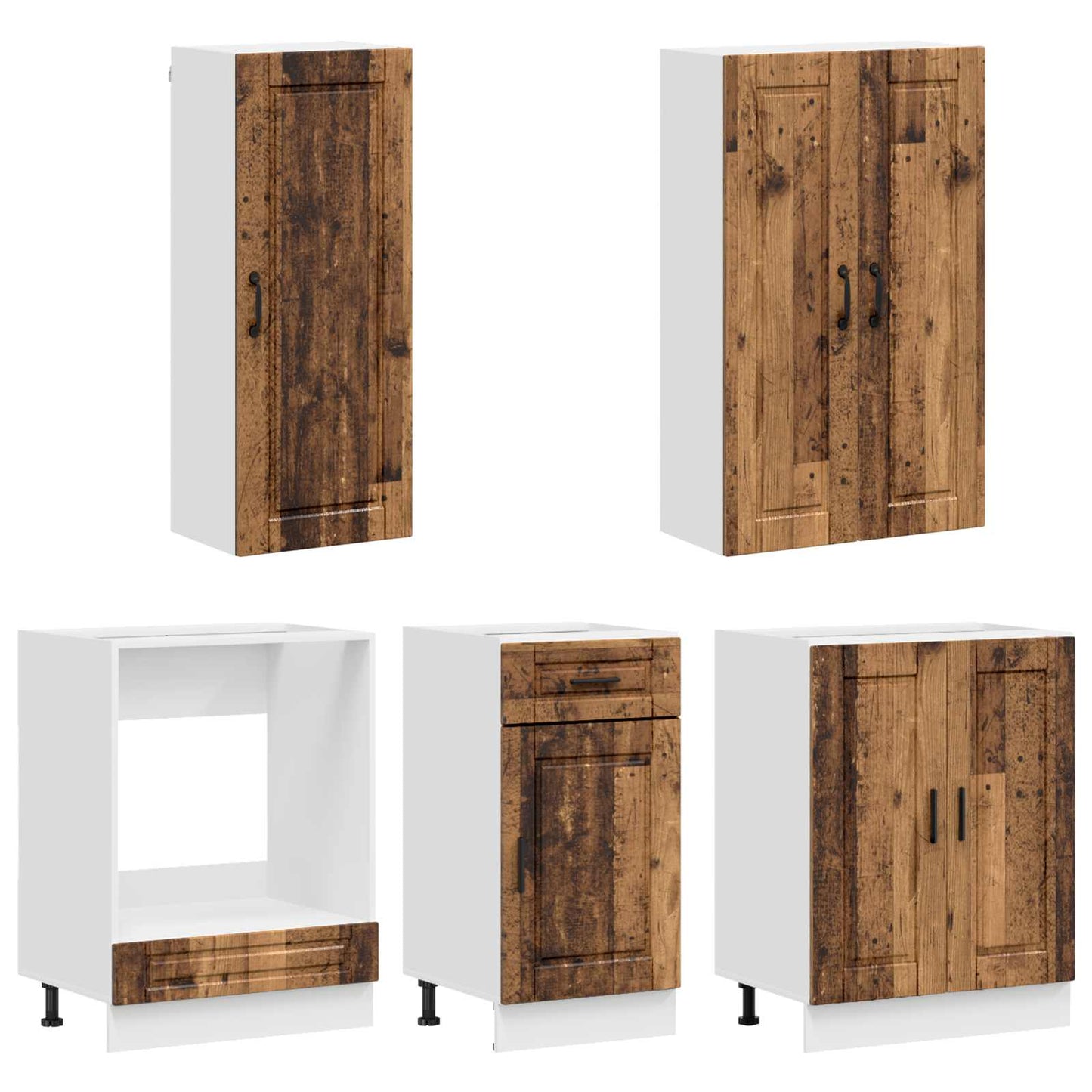 Kücheneinheit Porto 5 Pcs Altholz Holzwerkstoff