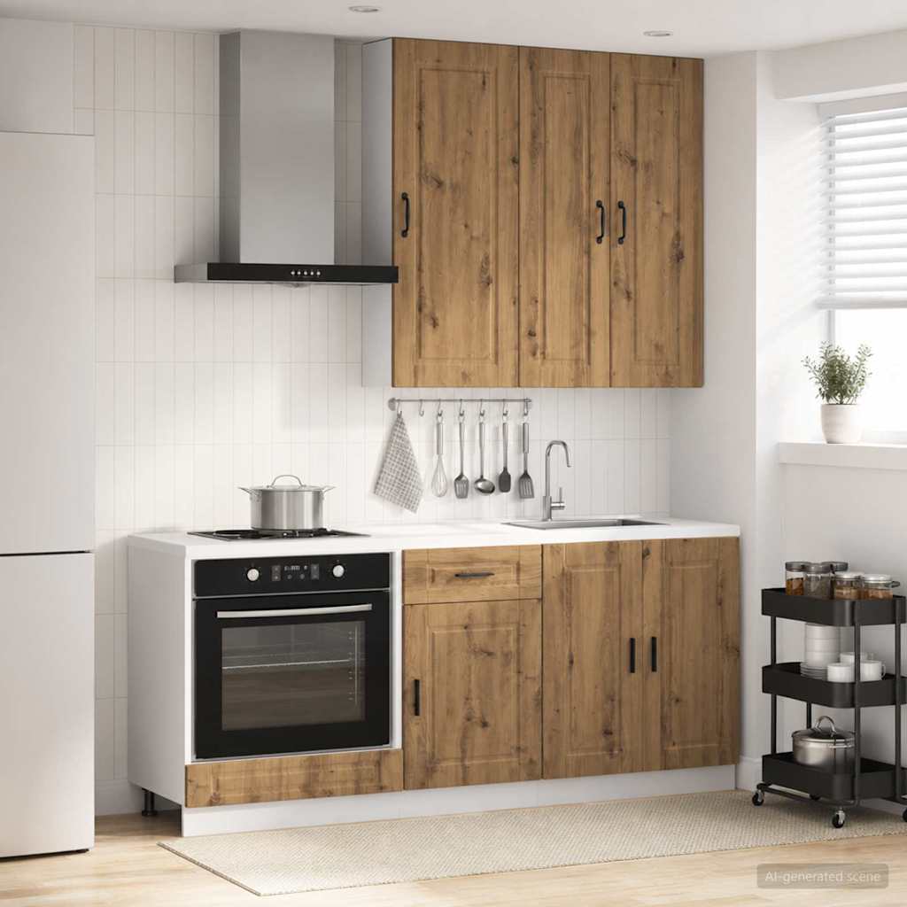 Kücheneinheit Porto 5 Pcs Artisan-Eiche Holzwerkstoff