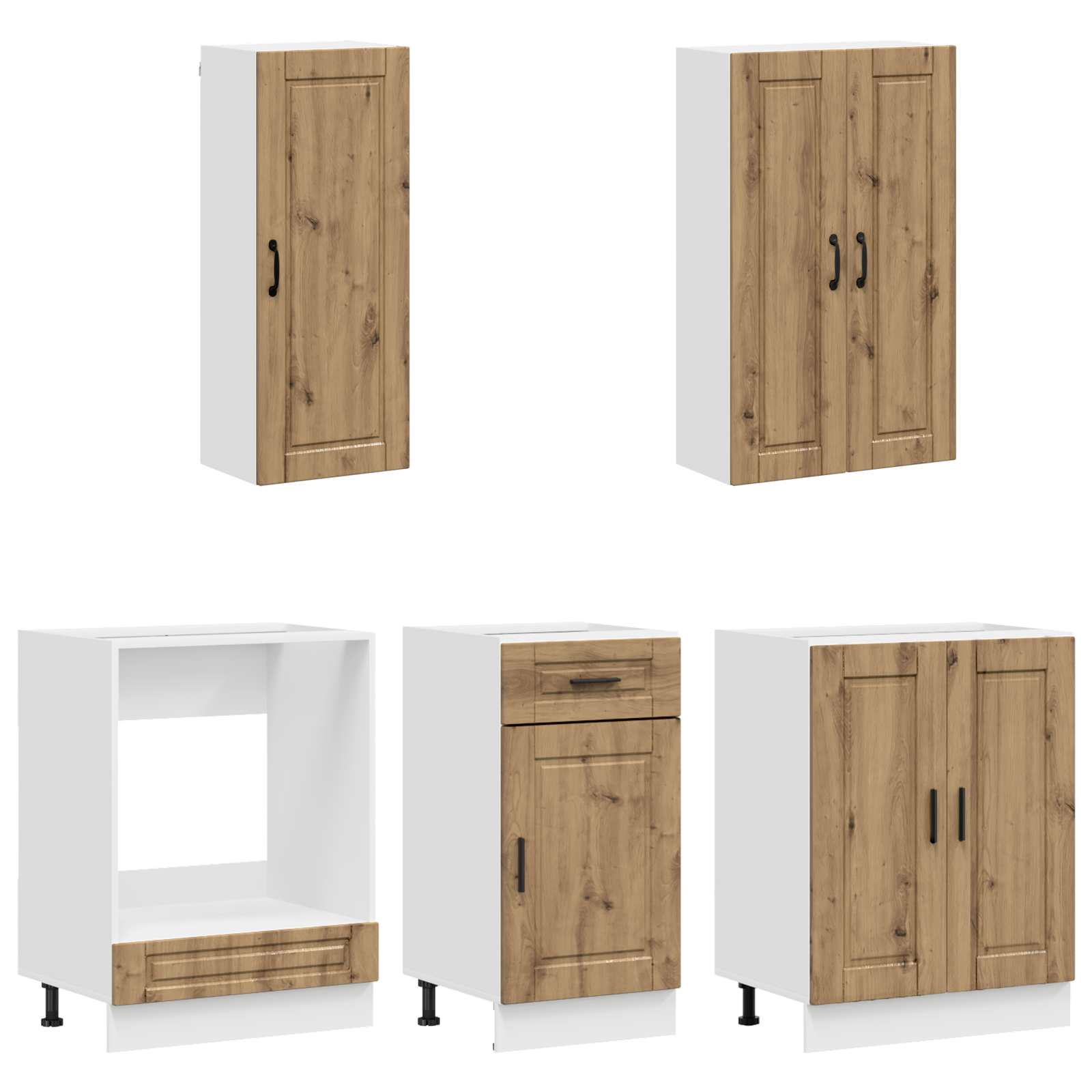 Kücheneinheit Porto 5 Pcs Artisan-Eiche Holzwerkstoff