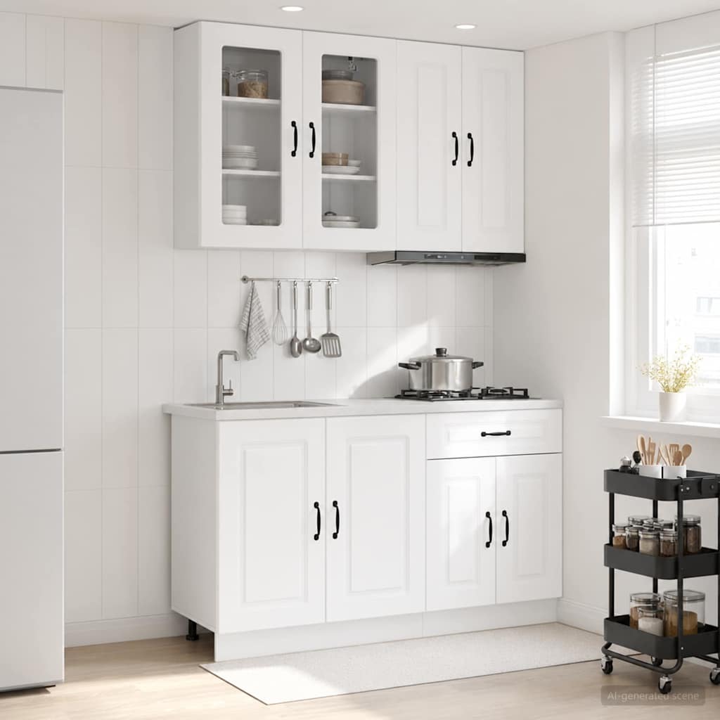 Kücheneinheit Kalmar 4 Pcs Weiß Holzwerkstoff