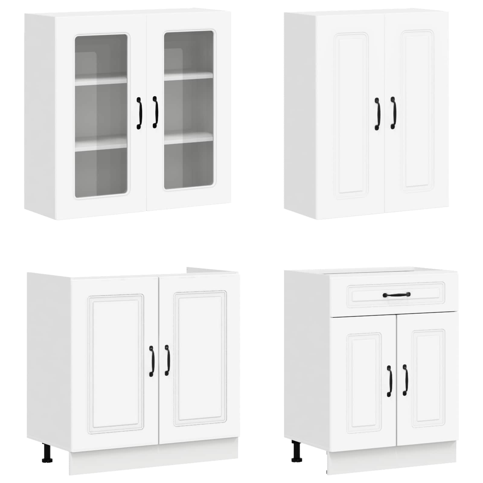 Kücheneinheit Kalmar 4 Pcs Weiß Holzwerkstoff