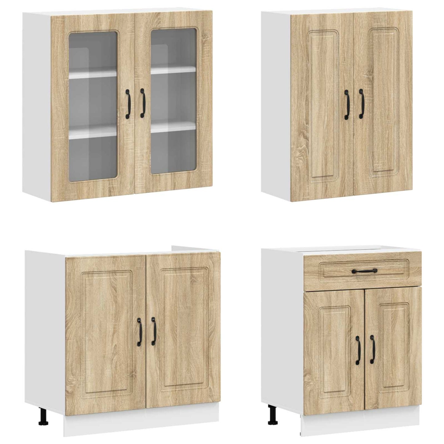 Kücheneinheit Kalmar 4 Pcs Sonoma-Eiche Holzwerkstoff