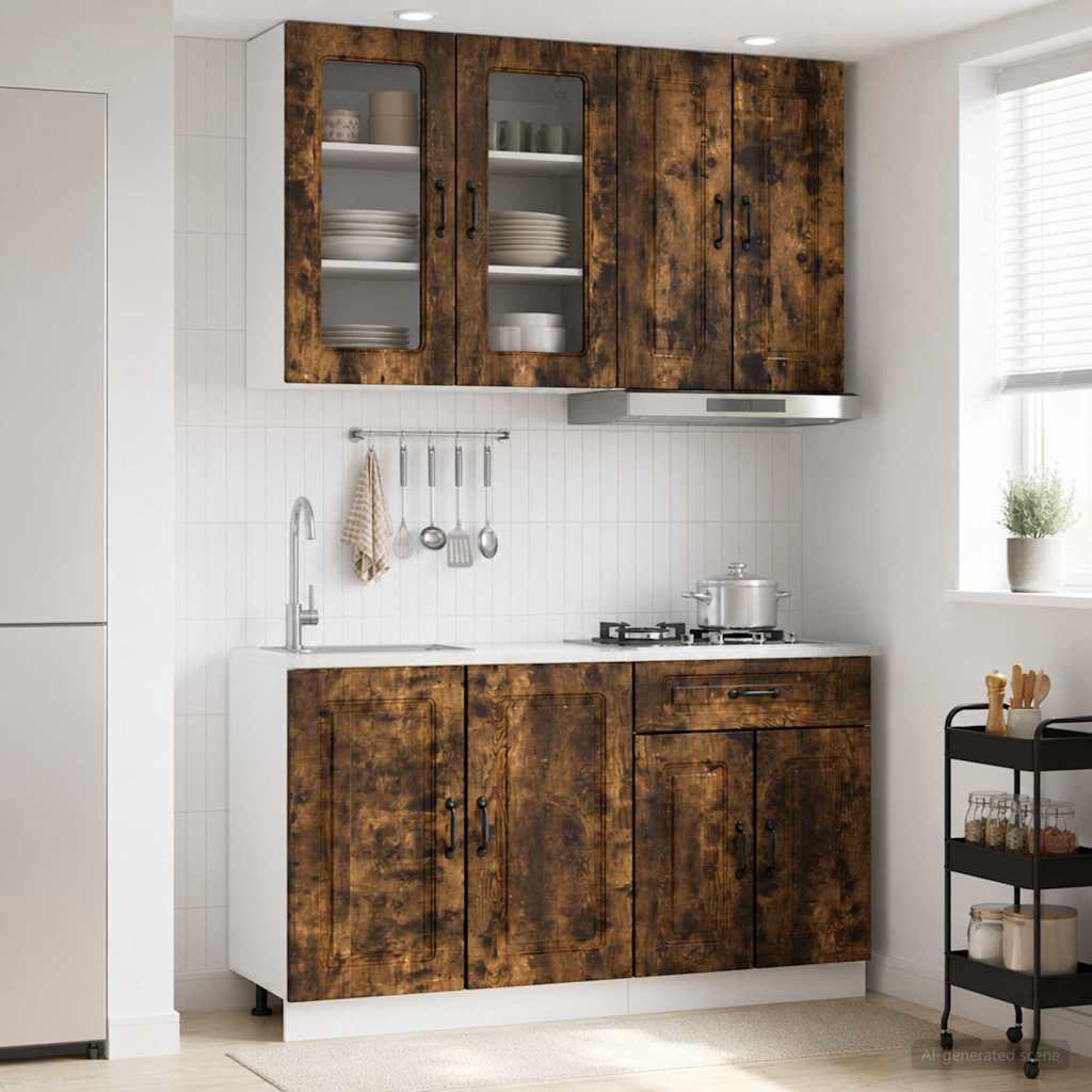 Kücheneinheit Kalmar 4 Pcs Geräucherte Eiche Holzwerkstoff
