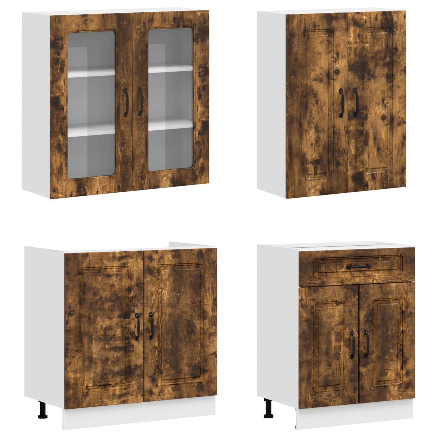 Kücheneinheit Kalmar 4 Pcs Geräucherte Eiche Holzwerkstoff