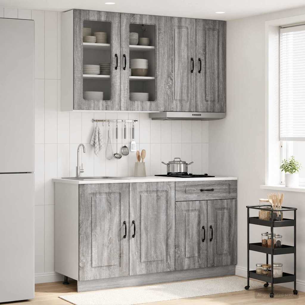 Kücheneinheit Kalmar 4 Pcs Grau Sonoma Holzwerkstoff