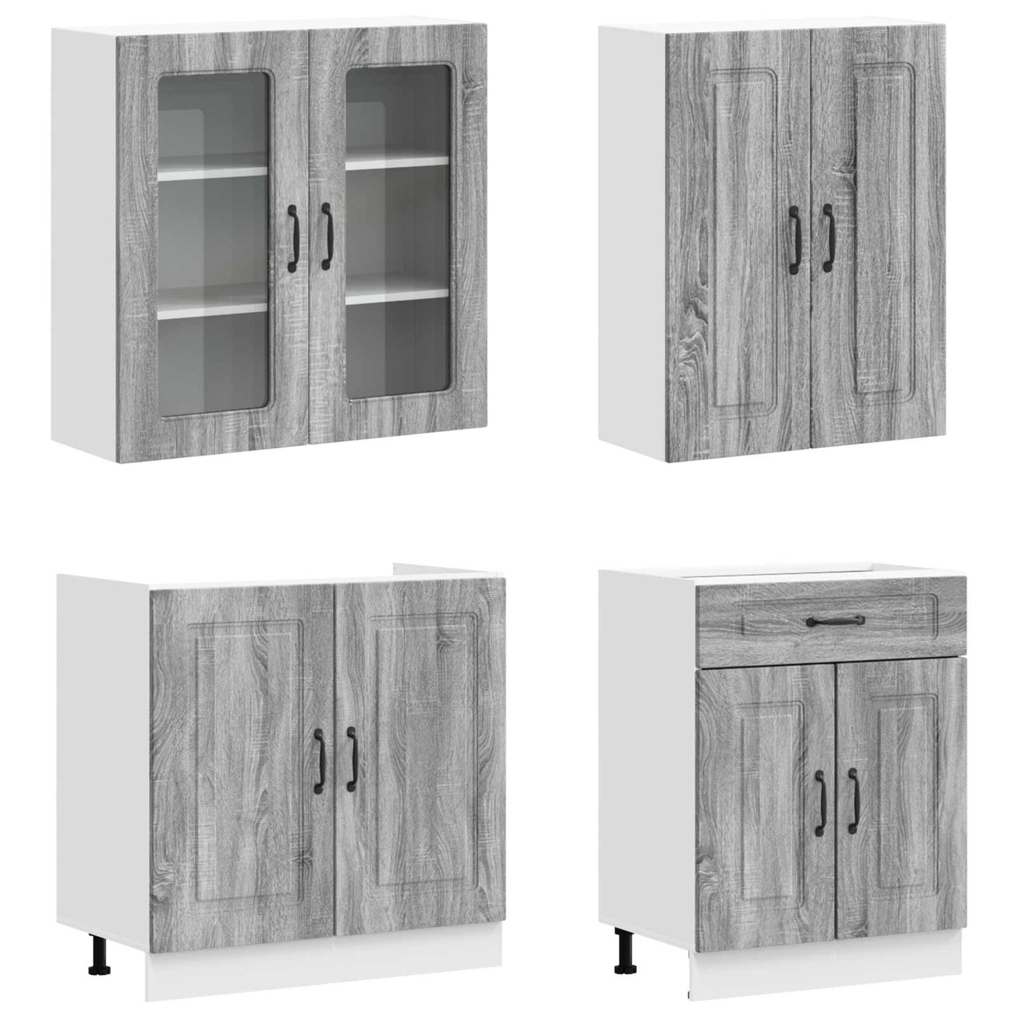 Kücheneinheit Kalmar 4 Pcs Grau Sonoma Holzwerkstoff