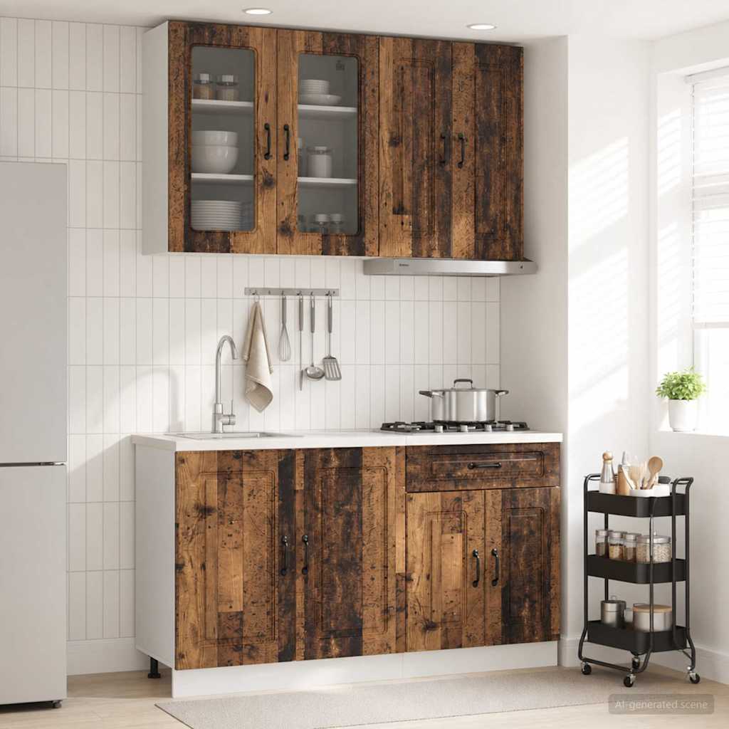 Kücheneinheit Kalmar 4 Pcs Altholz Holzwerkstoff
