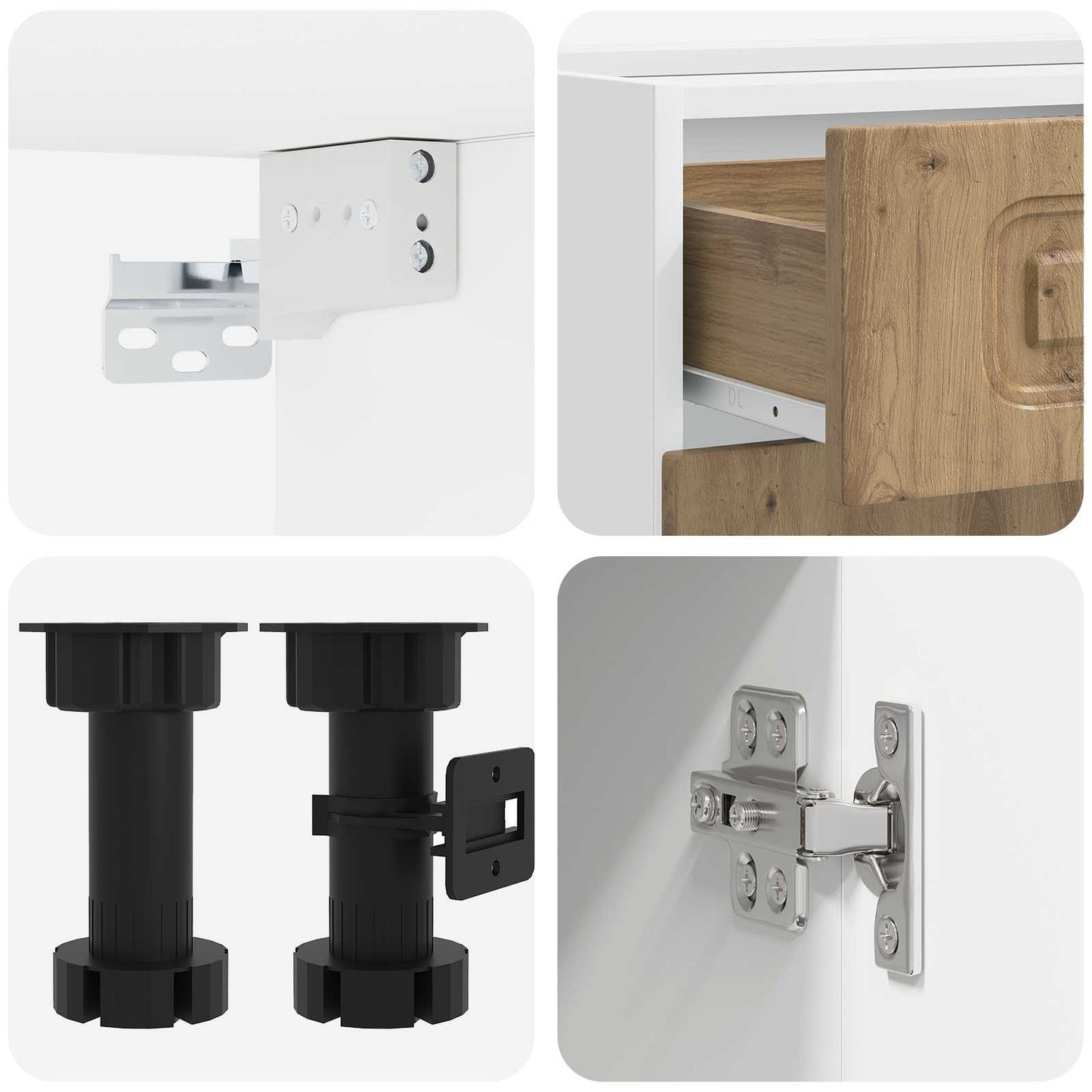Kücheneinheit Kalmar 4 Pcs Artisan-Eiche Holzwerkstoff