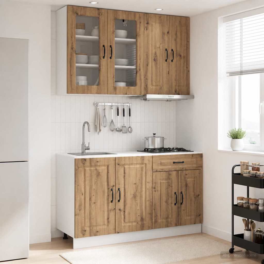 Kücheneinheit Kalmar 4 Pcs Artisan-Eiche Holzwerkstoff