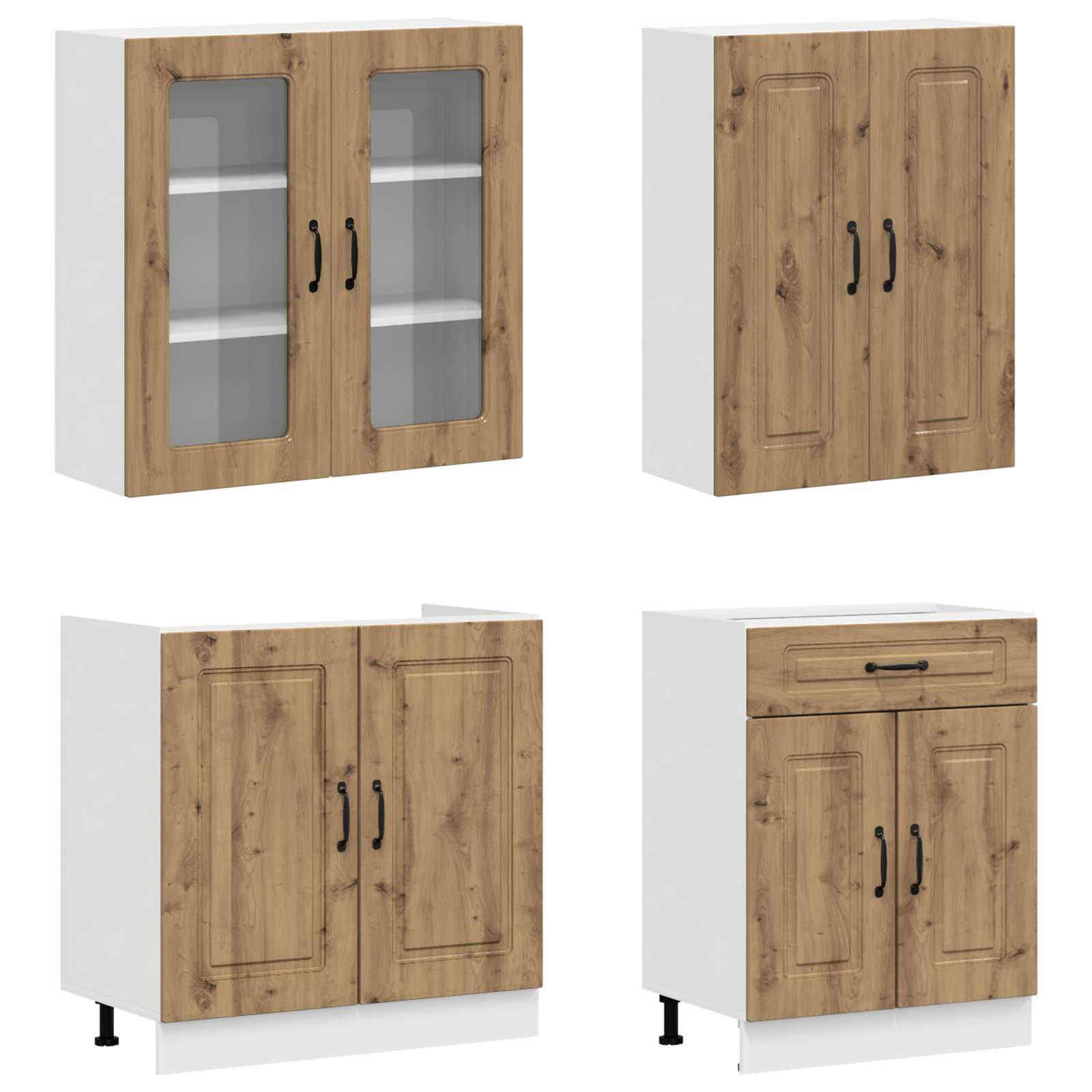 Kücheneinheit Kalmar 4 Pcs Artisan-Eiche Holzwerkstoff