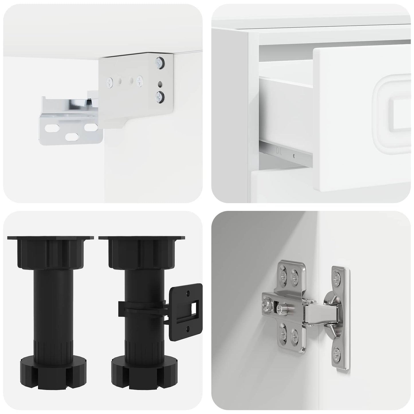 Kücheneinheit Kalmar 4 Pcs Weiß Holzwerkstoff