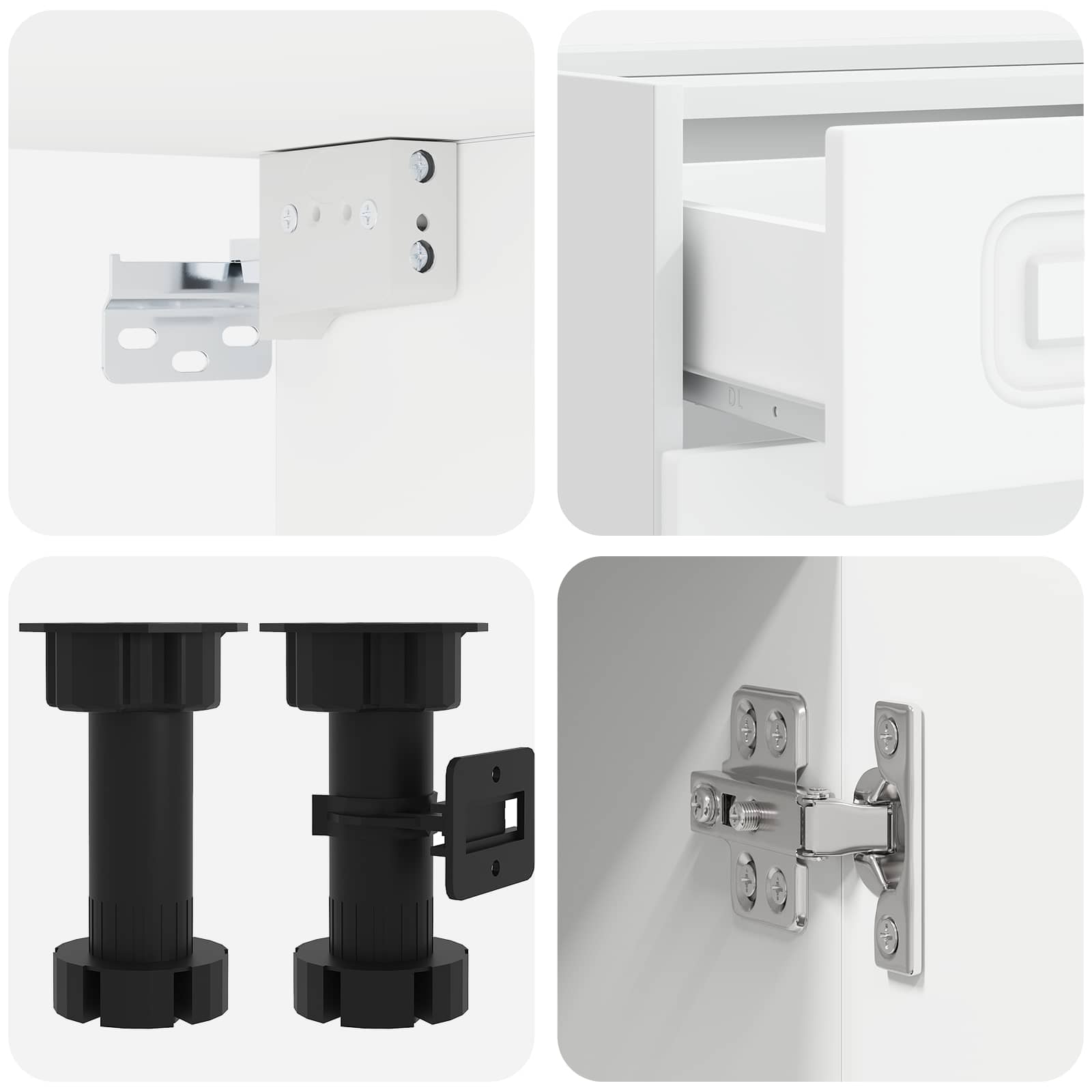 Kücheneinheit Kalmar 4 Pcs Weiß Holzwerkstoff