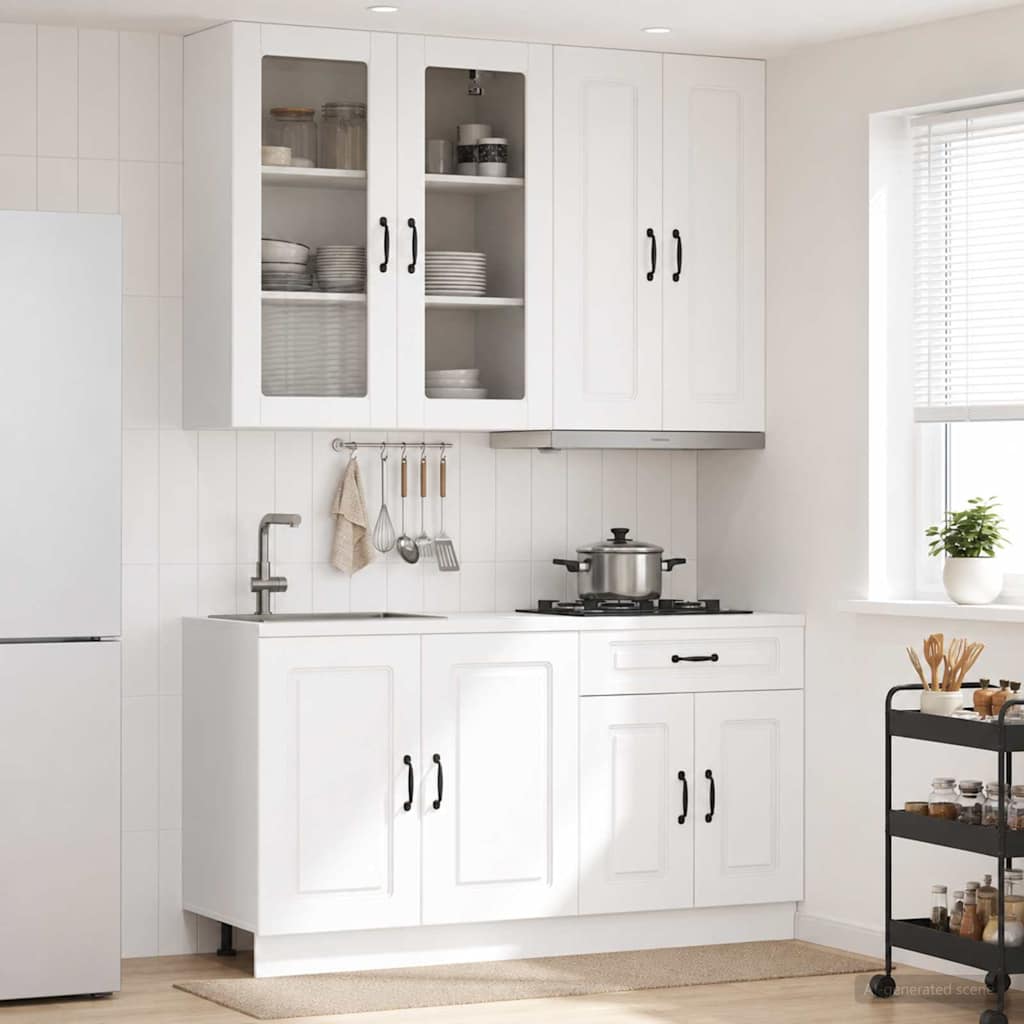 Kücheneinheit Kalmar 4 Pcs Weiß Holzwerkstoff