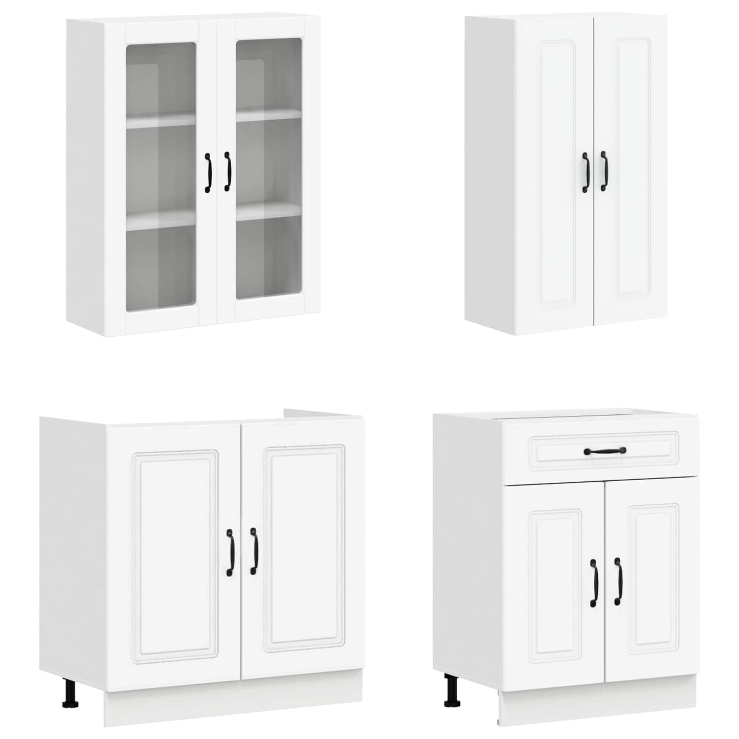 Kücheneinheit Kalmar 4 Pcs Weiß Holzwerkstoff