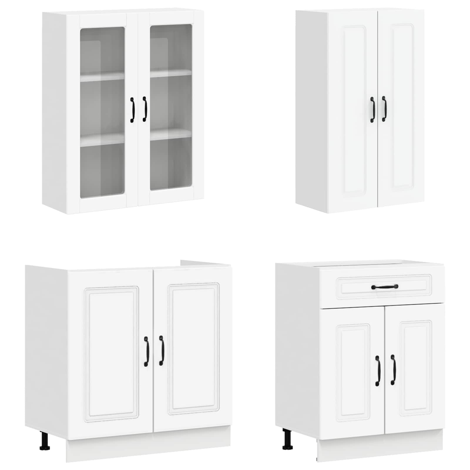 Kücheneinheit Kalmar 4 Pcs Weiß Holzwerkstoff