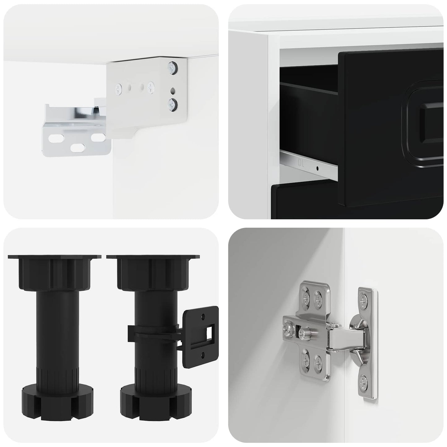 Kücheneinheit Kalmar 4 Pcs Schwarz Holzwerkstoff