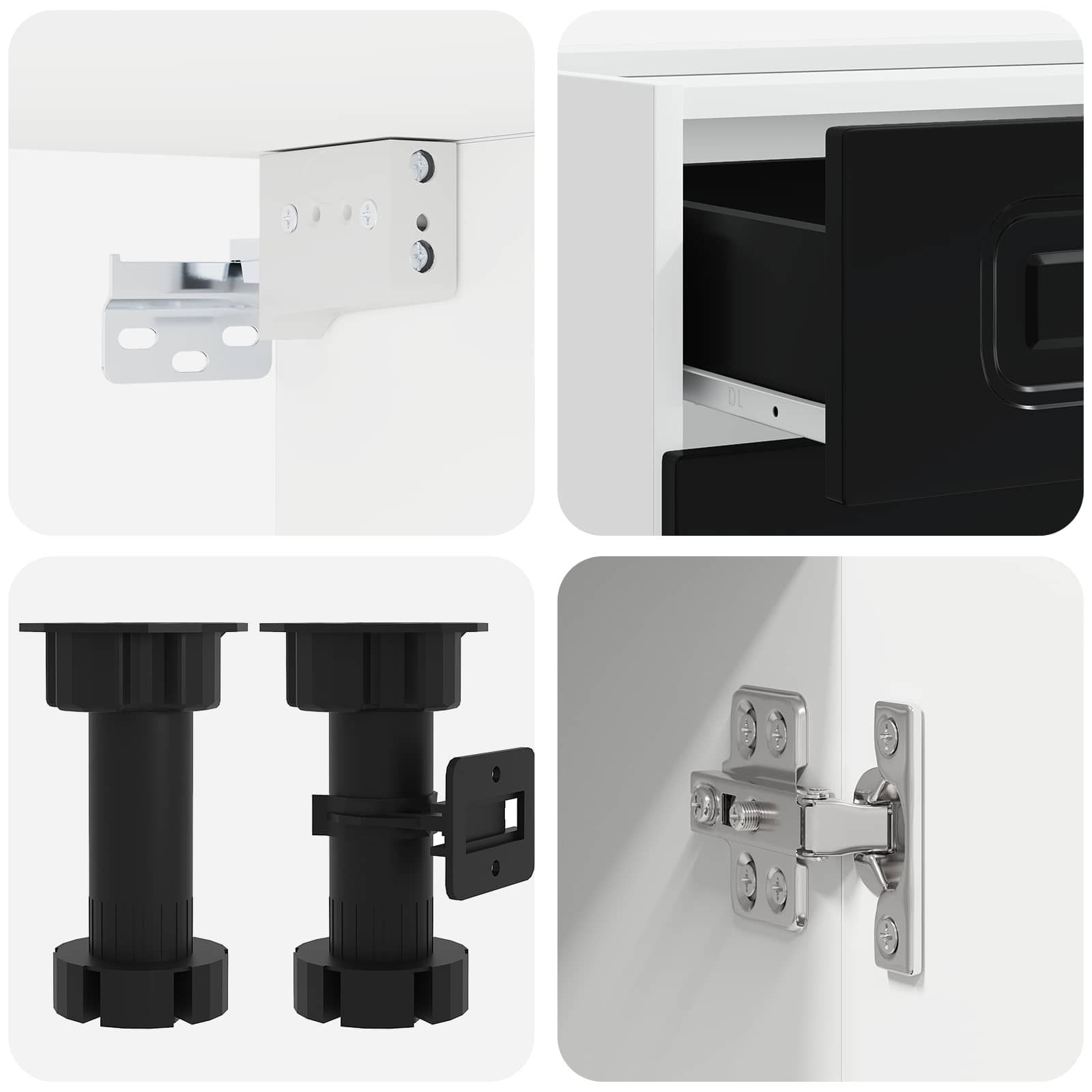 Kücheneinheit Kalmar 4 Pcs Schwarz Holzwerkstoff