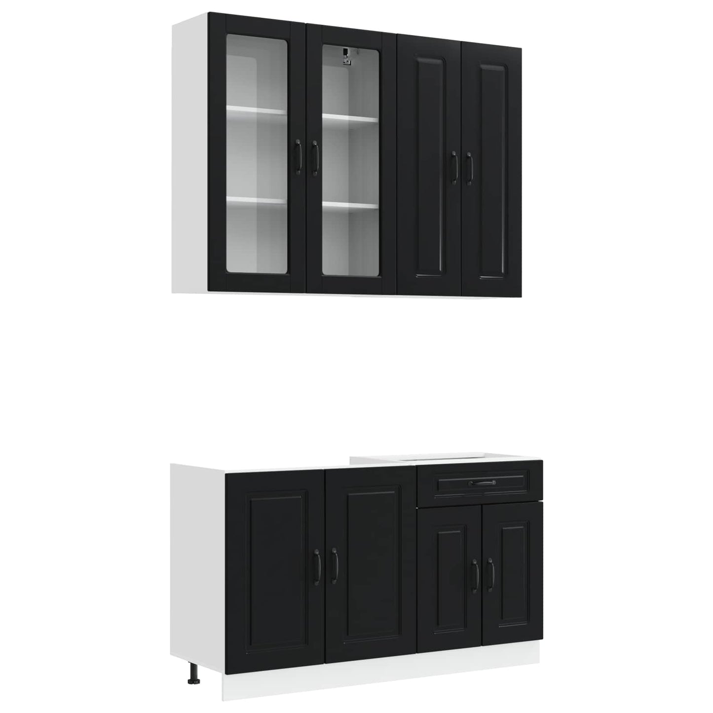 Kücheneinheit Kalmar 4 Pcs Schwarz Holzwerkstoff