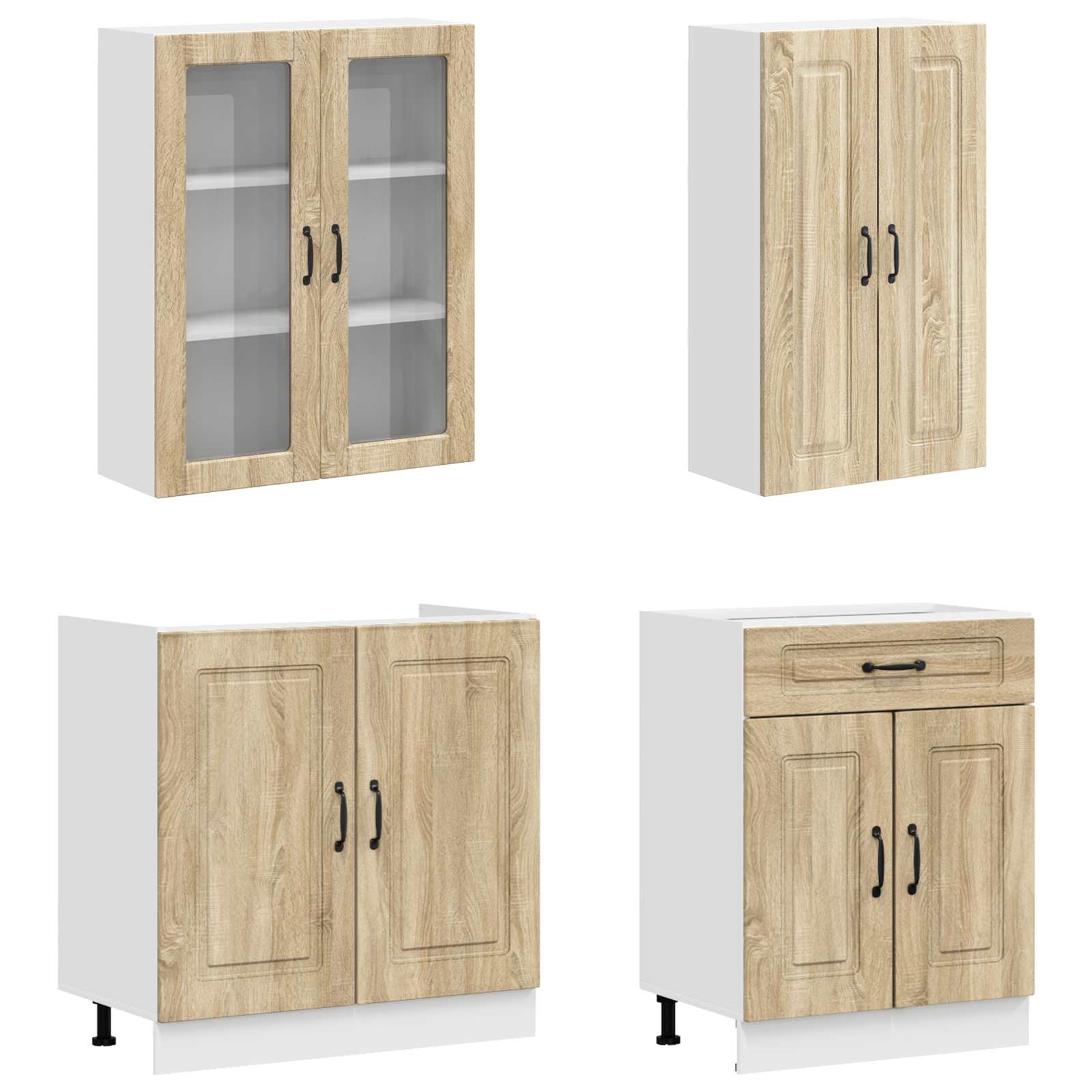 Kücheneinheit Kalmar 4 Pcs Sonoma-Eiche Holzwerkstoff