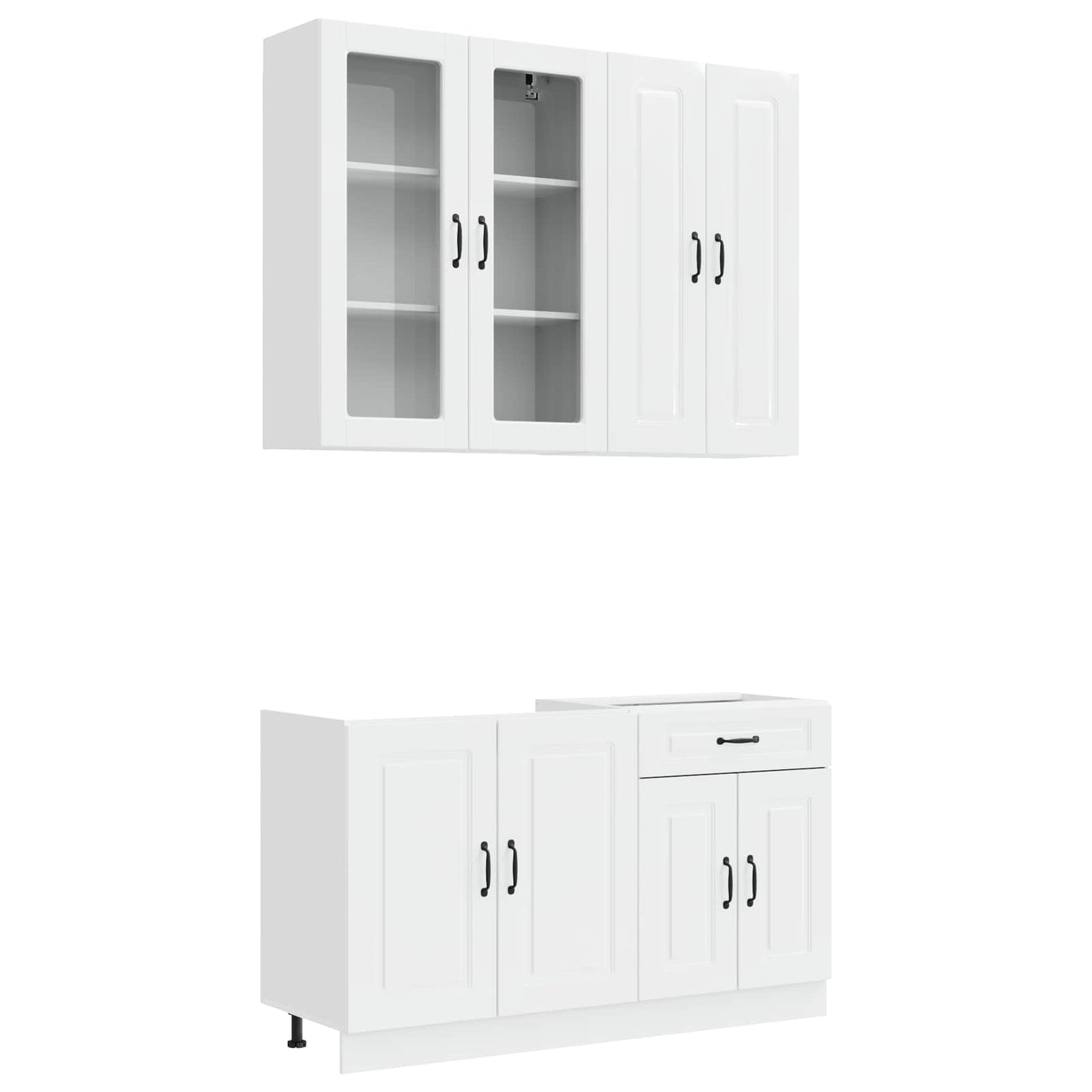 Kücheneinheit Kalmar 4 Pcs Hochglanz Weiß Holzwerkstoff