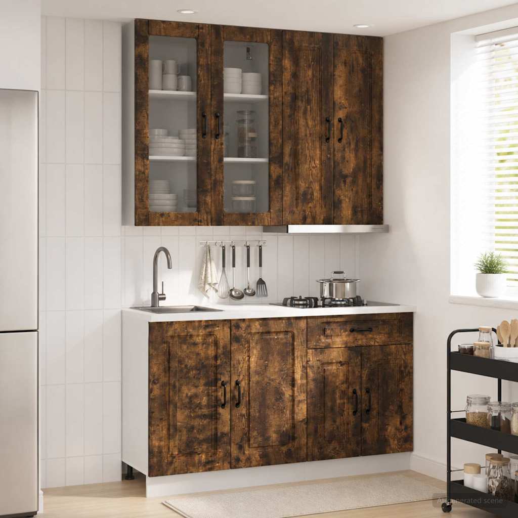 Kücheneinheit Kalmar 4 Pcs Geräucherte Eiche Holzwerkstoff