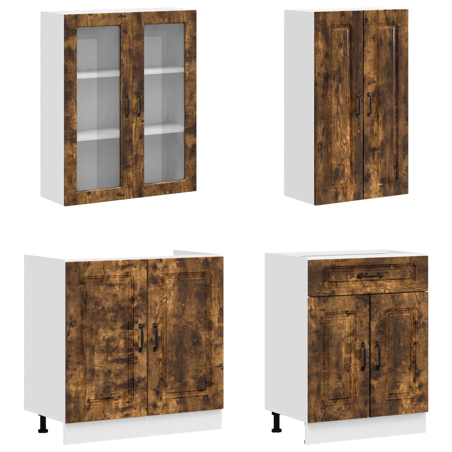 Kücheneinheit Kalmar 4 Pcs Geräucherte Eiche Holzwerkstoff
