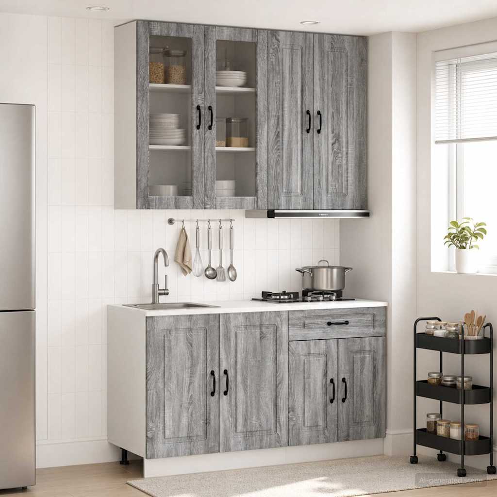 Kücheneinheit Kalmar 4 Pcs Grau Sonoma Holzwerkstoff