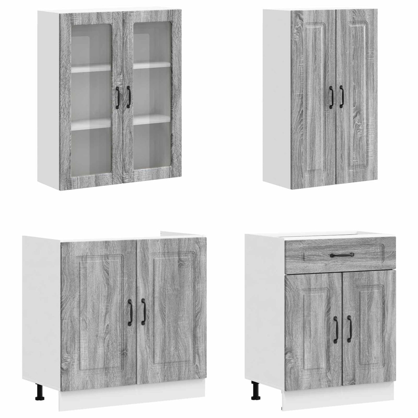 Kücheneinheit Kalmar 4 Pcs Grau Sonoma Holzwerkstoff