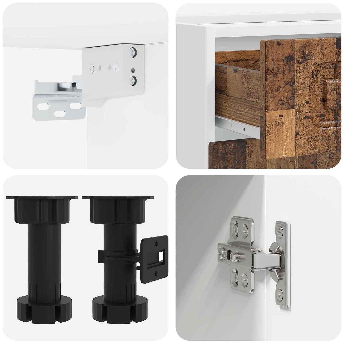 Kücheneinheit Kalmar 4 Pcs Altholz Holzwerkstoff