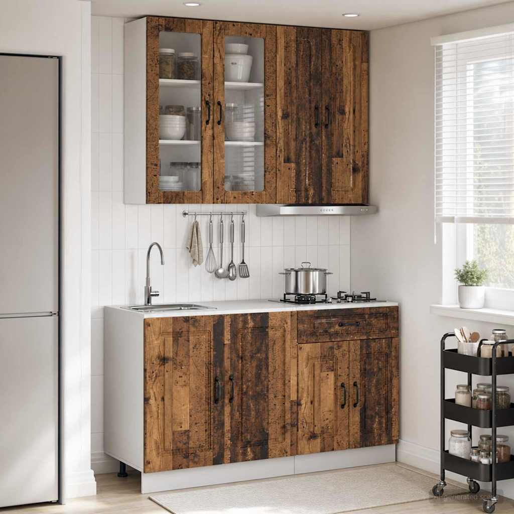Kücheneinheit Kalmar 4 Pcs Altholz Holzwerkstoff