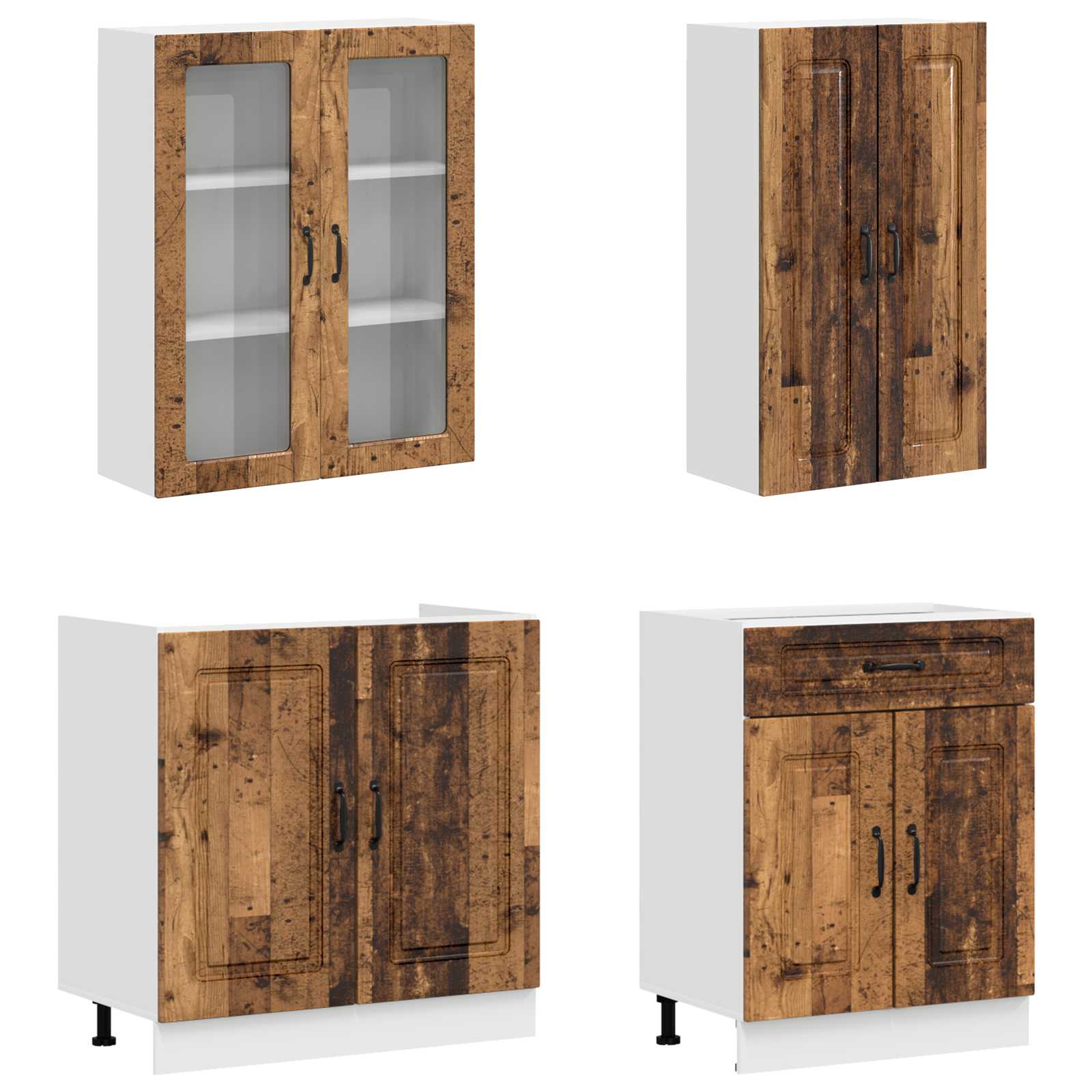 Kücheneinheit Kalmar 4 Pcs Altholz Holzwerkstoff