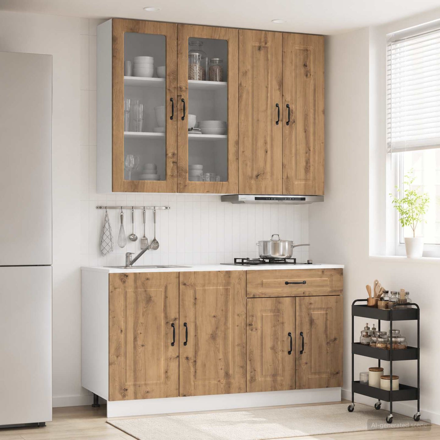 Kücheneinheit Kalmar 4 Pcs Artisan-Eiche Holzwerkstoff