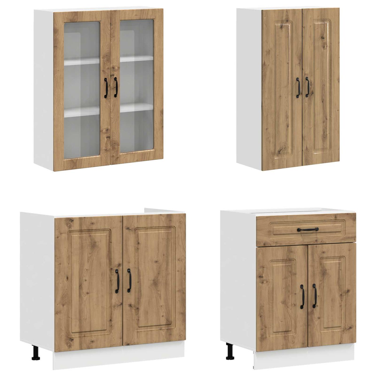 Kücheneinheit Kalmar 4 Pcs Artisan-Eiche Holzwerkstoff