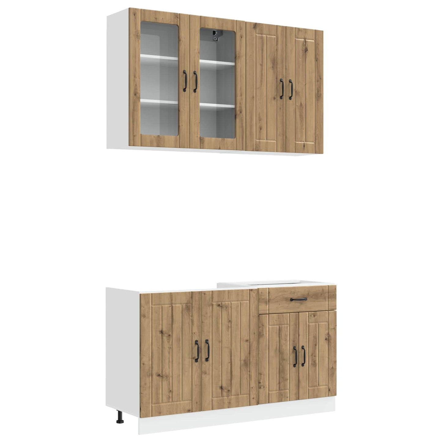 Kücheneinheit Lucca 4 Pcs Artisan-Eiche Holzwerkstoff