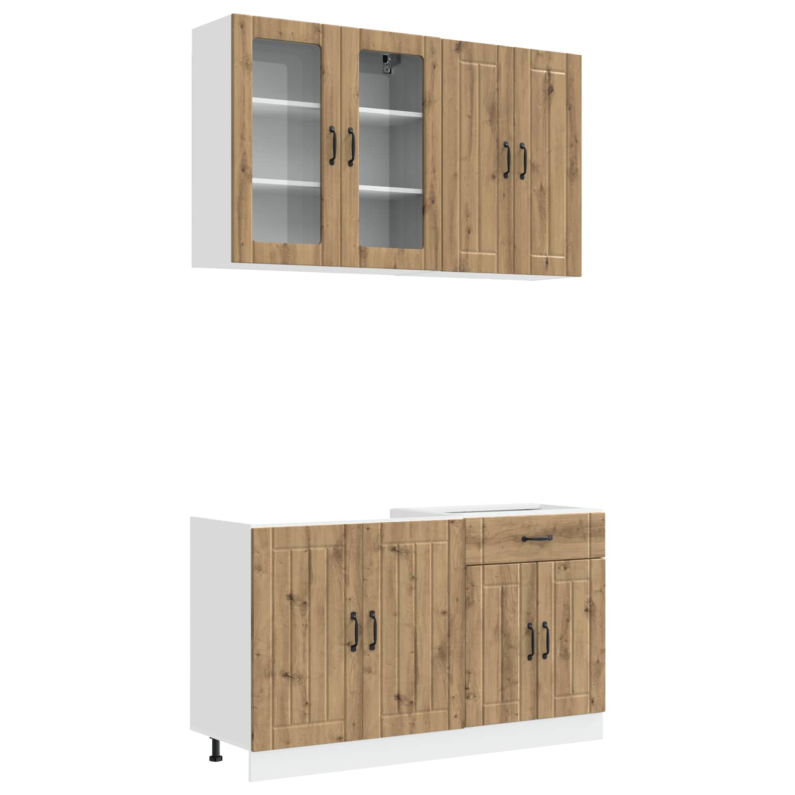 Kücheneinheit Lucca 4 Pcs Artisan-Eiche Holzwerkstoff
