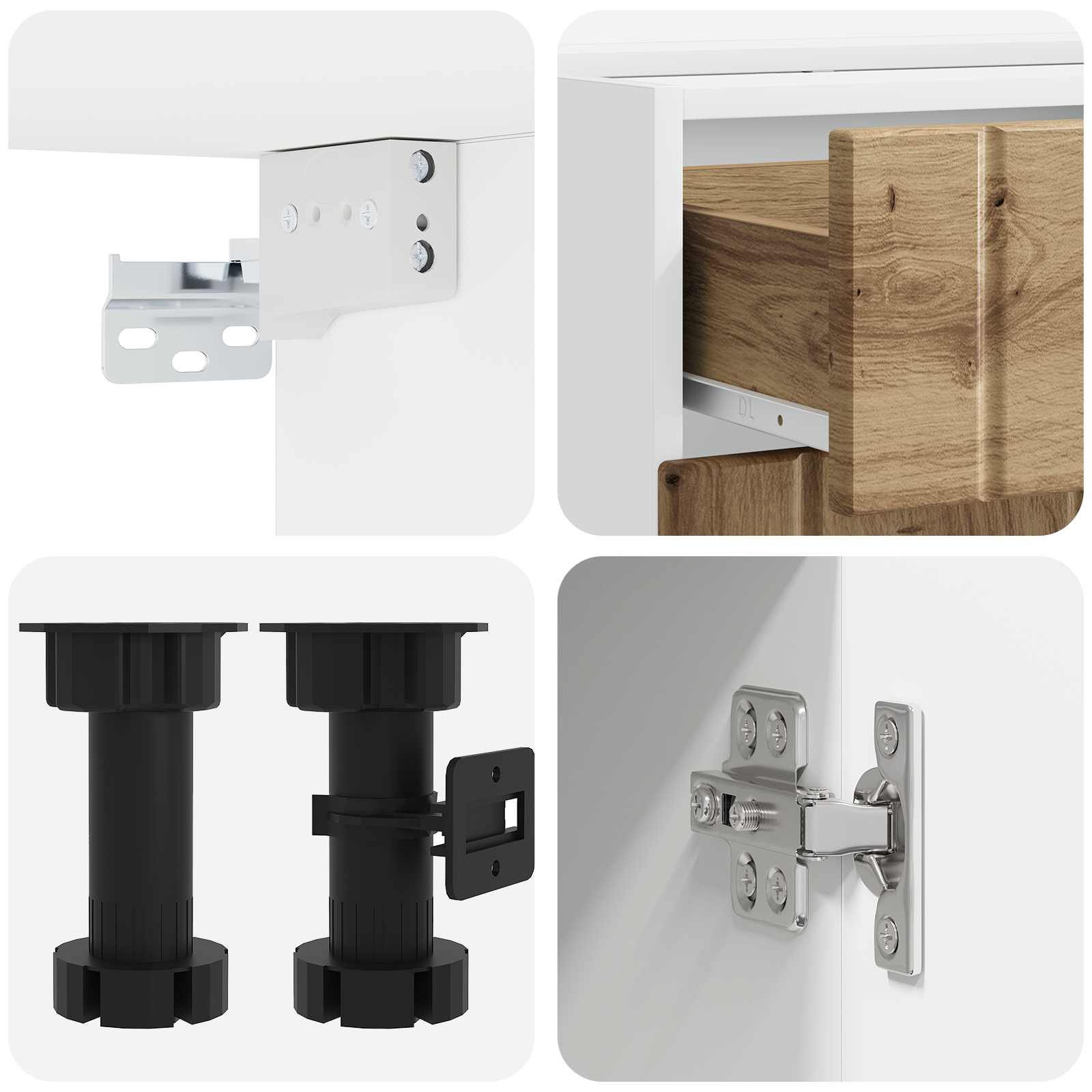 Kücheneinheit Lucca 4 Pcs Artisan-Eiche Holzwerkstoff