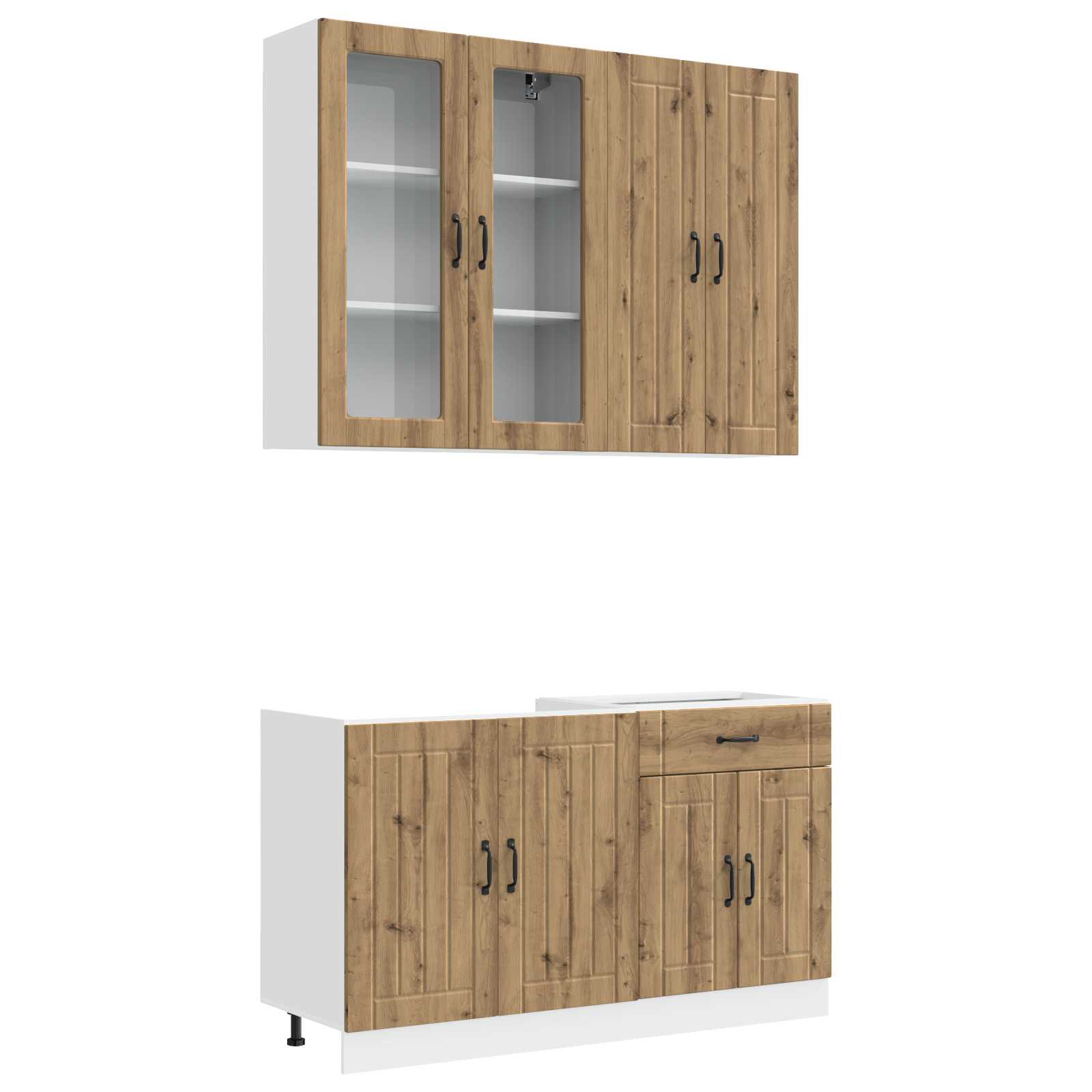 Kücheneinheit Lucca 4 Pcs Artisan-Eiche Holzwerkstoff