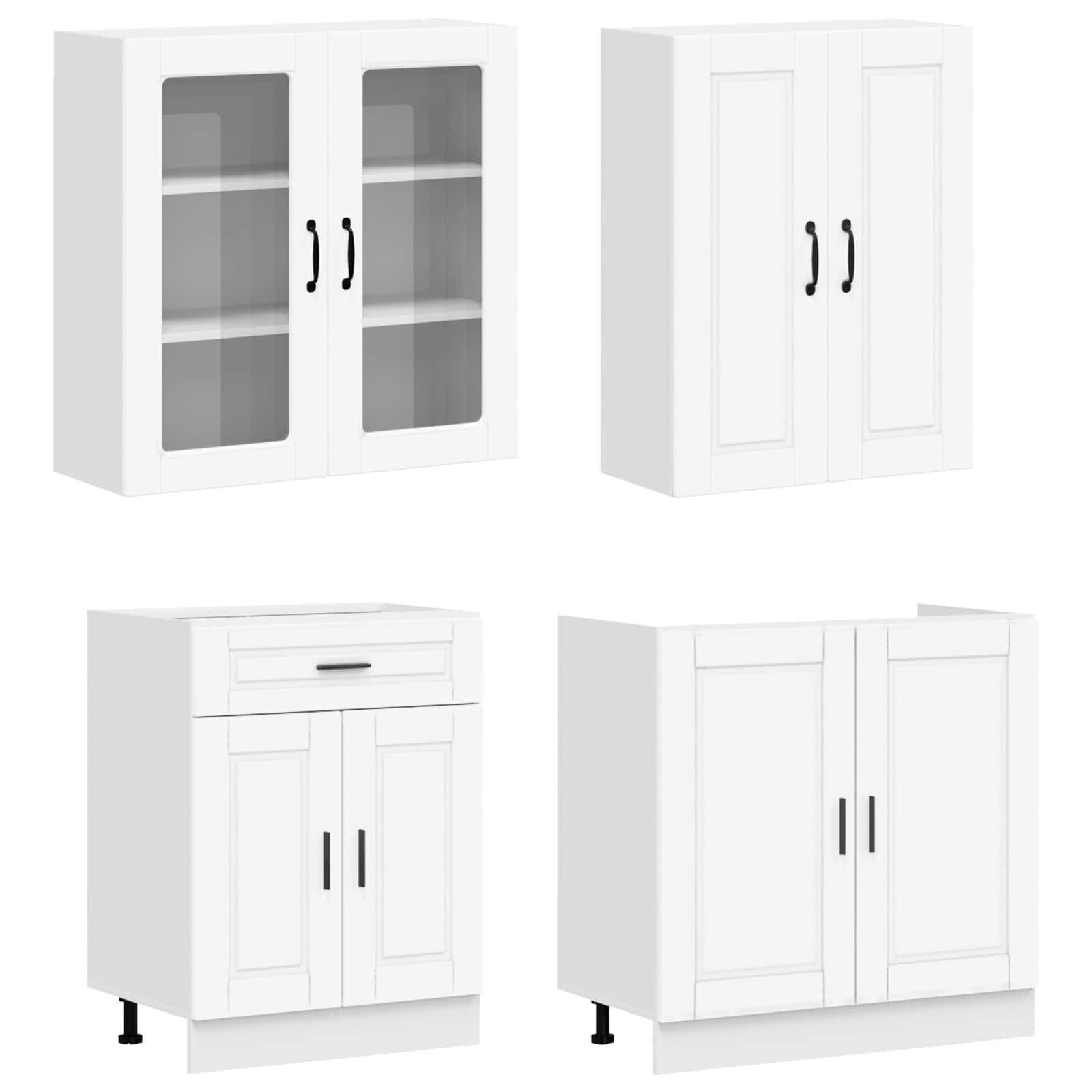 Kücheneinheit Porto 4 Pcs Weiß Holzwerkstoff