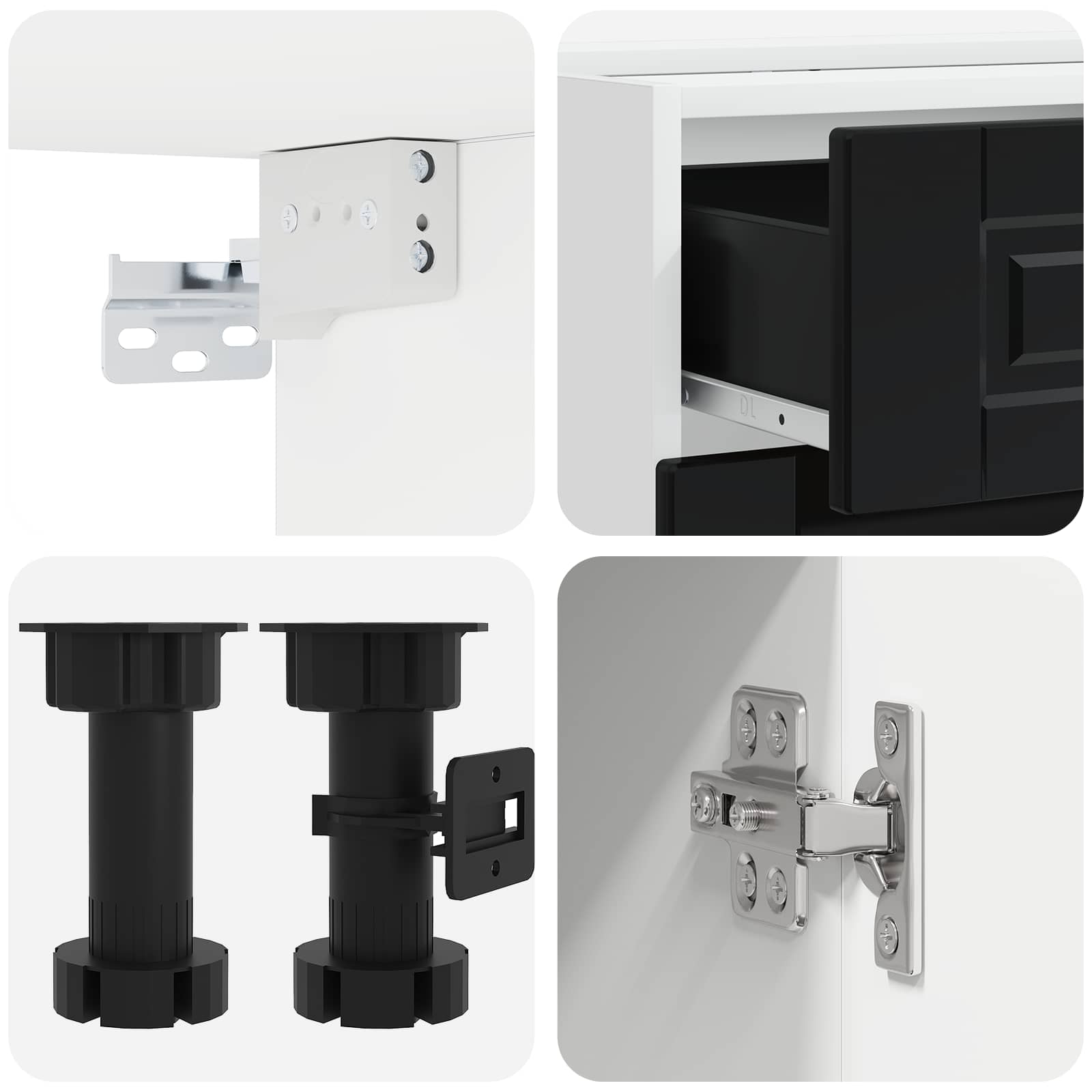 Kücheneinheit Porto 4 Pcs Schwarz Holzwerkstoff