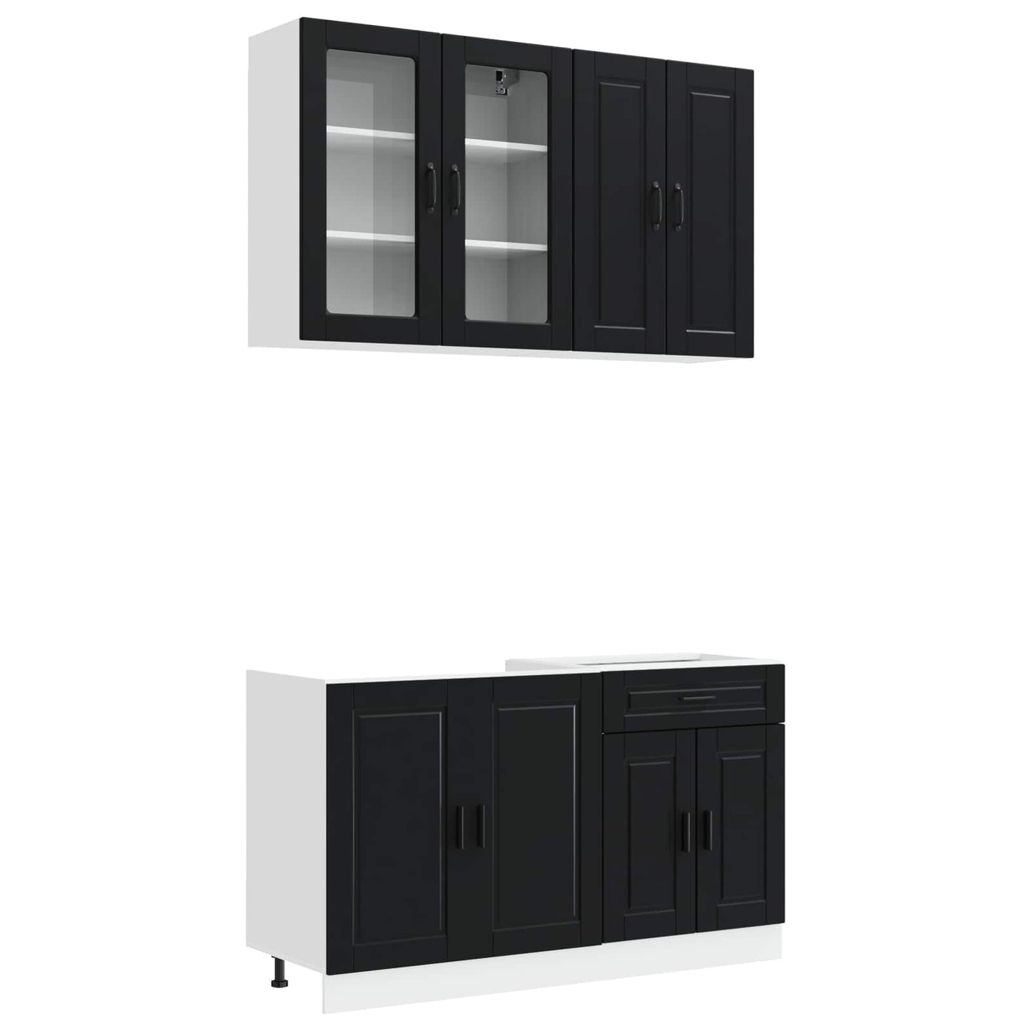 Kücheneinheit Porto 4 Pcs Schwarz Holzwerkstoff