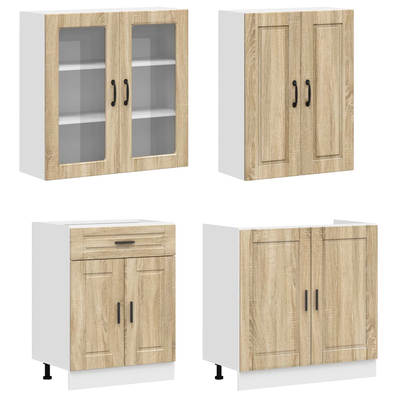 Kücheneinheit Porto 4 Pcs Sonoma-Eiche Holzwerkstoff