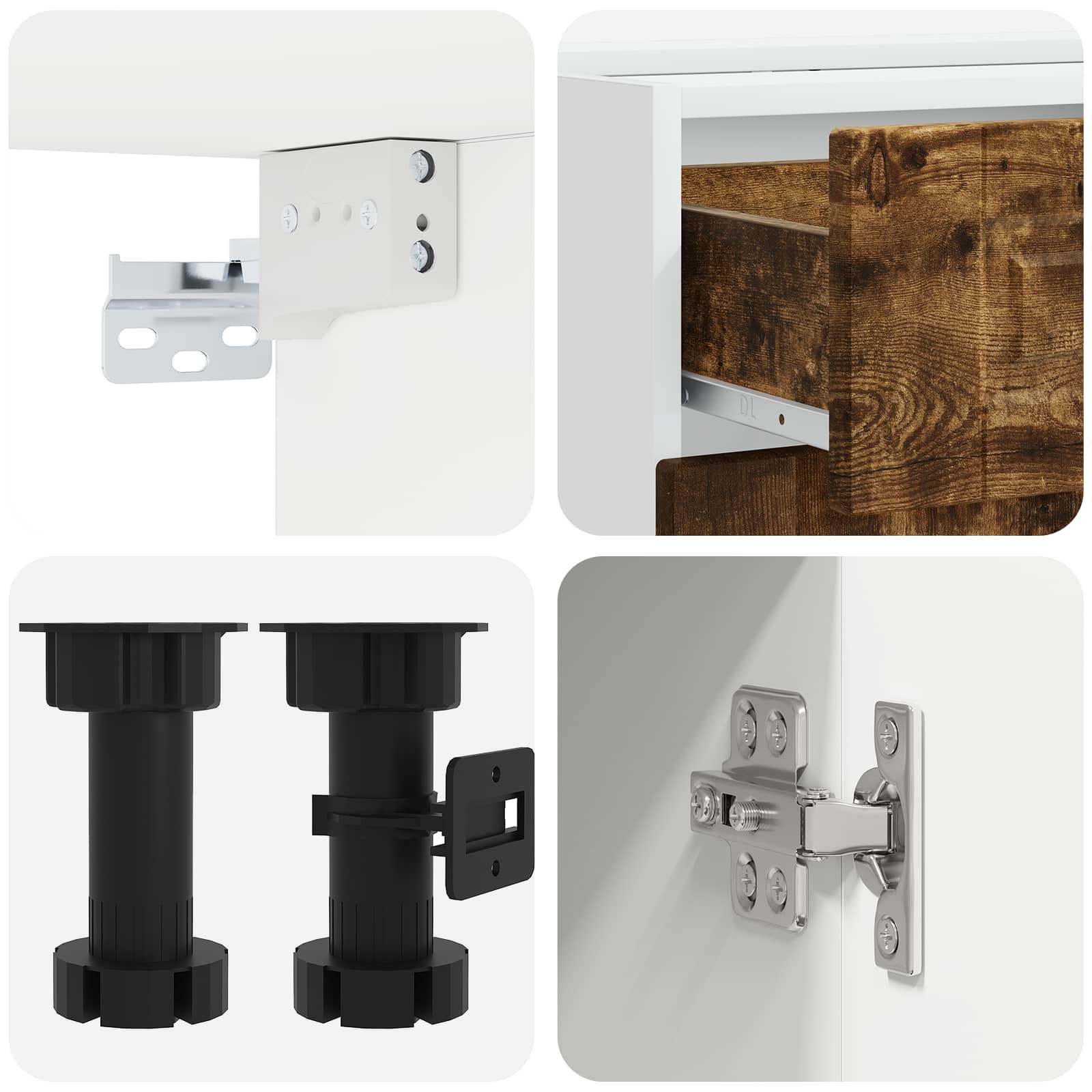 Kücheneinheit Porto 4 Pcs Geräucherte Eiche Holzwerkstoff