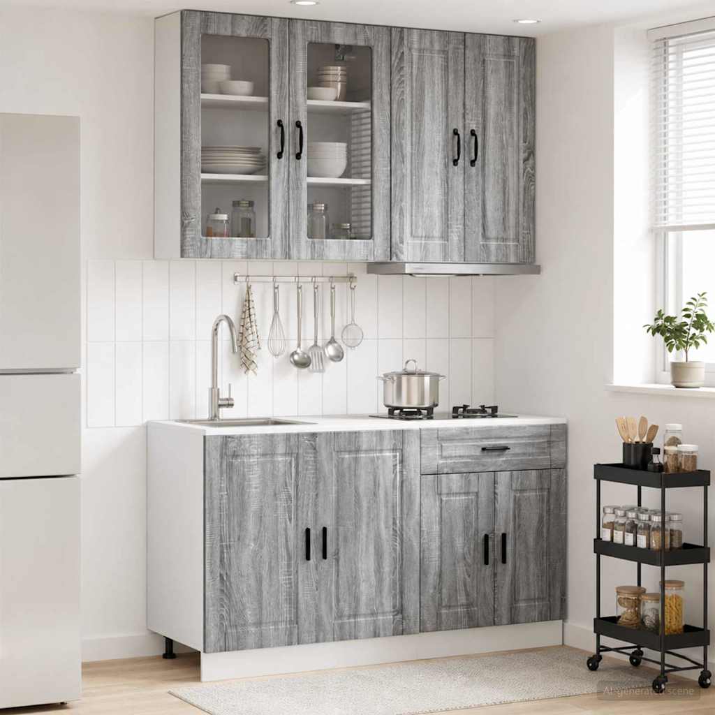 Kücheneinheit Porto 4 Pcs Grau Sonoma Holzwerkstoff